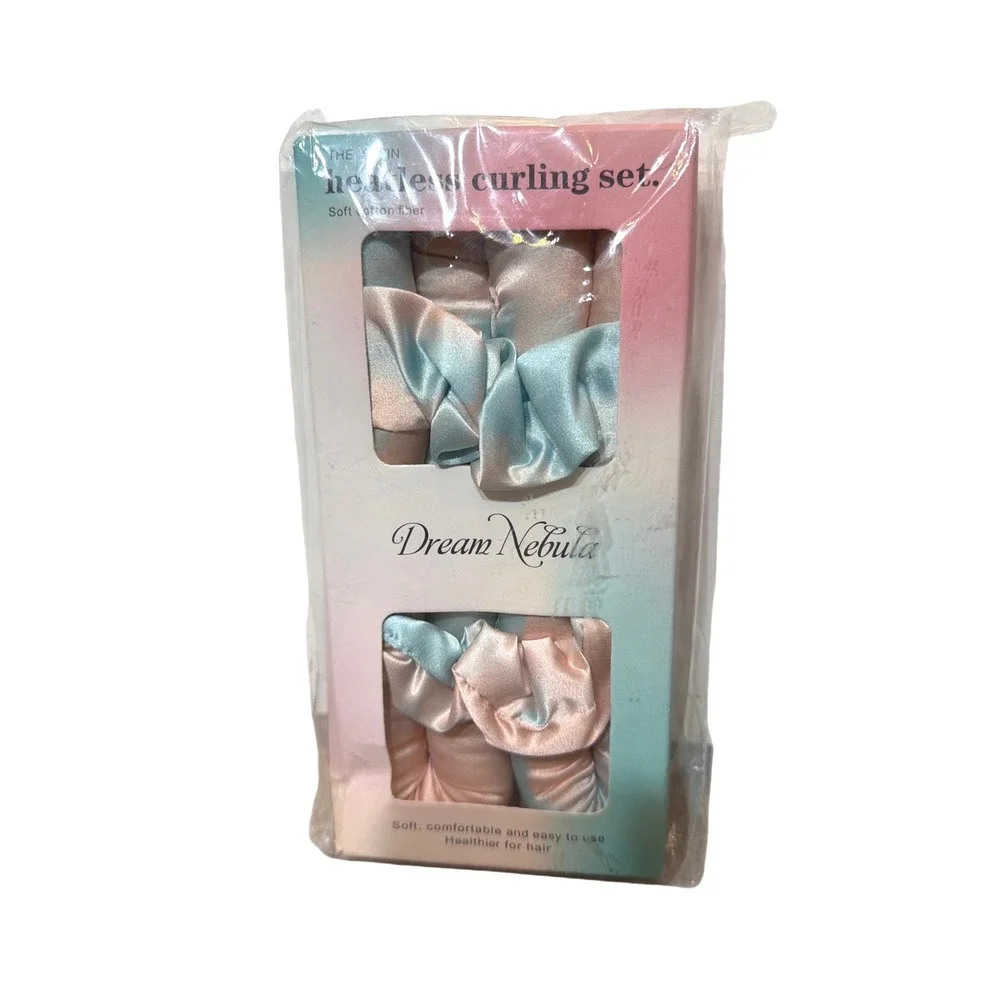 Dream Nebula Satin Heatless Curling Set Soft Cotton‎ Fiber Includes Scrunchies